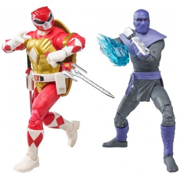Figuras Power Rangers X Teenage Mutant Ninja Turtles Foot Soldier Tommy & Morphed Raphael Red Articuladas 15 cms