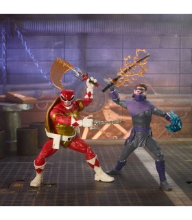 Figuras Power Rangers X Teenage Mutant Ninja Turtles Foot Soldier Tommy & Morphed Raphael Red Articuladas 15 cms