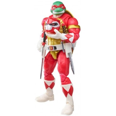 Figuras Power Rangers X Teenage Mutant Ninja Turtles Foot Soldier Tommy & Morphed Raphael Red Articuladas 15 cms