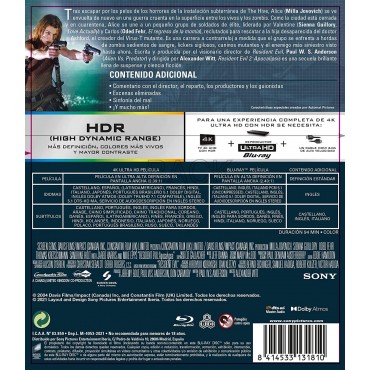 Resident Evil 2: Apocalipsis [4K UHD,Blu-ray] (2004) Resident Evil: Apocalypse (Resident Evil 2)