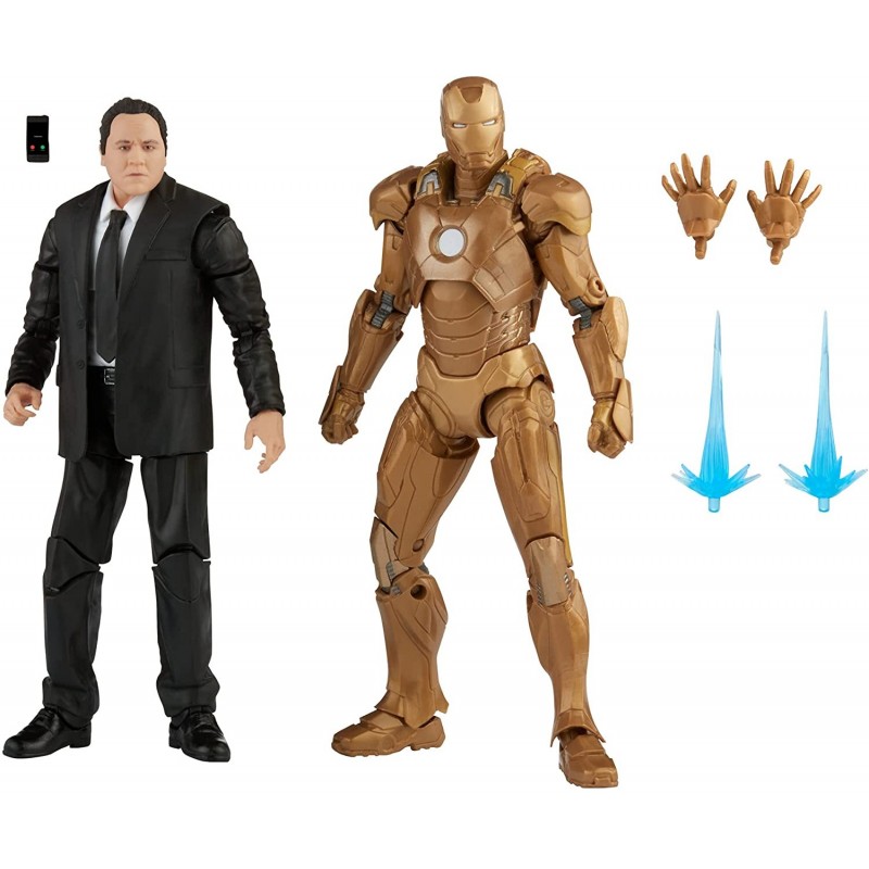 Figuras Happy Hogan & Iron Man Mark XXI Marvel Legends Infinity Saga Articuladas 15 cms