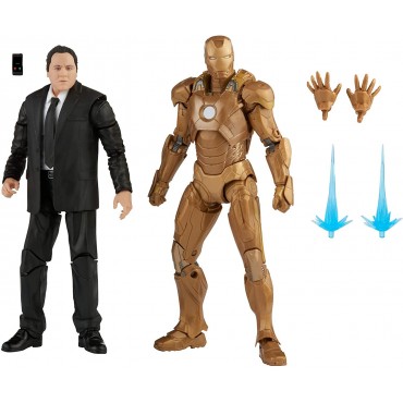 Figuras Happy Hogan & Iron Man Mark XXI Marvel Legends Infinity Saga Articuladas 15 cms