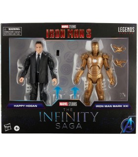 Figuras Happy Hogan & Iron Man Mark XXI Marvel Legends Infinity Saga Articuladas 15 cms