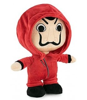 Peluche La Casa de Papel con Traje Rojo y Máscara Dalí 28 cms