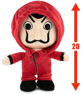 Peluche La Casa de Papel con Traje Rojo y Máscara Dalí 28 cms