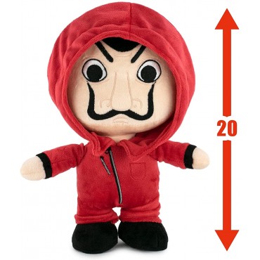 Peluche La Casa de Papel con Traje Rojo y Máscara Dalí 28 cms