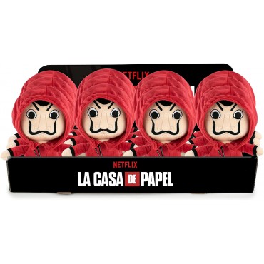 Peluche La Casa de Papel con Traje Rojo y Máscara Dalí 28 cms