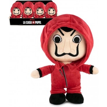 Peluche La Casa de Papel con Traje Rojo y Máscara Dalí 28 cms