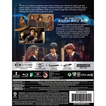 Harry Potter y la Piedra Filosofal Steelbook + Magical Movie Mode [4K UHD,Blu-ray] (2001) Harry Potter And The Sorcerer'S Stone 