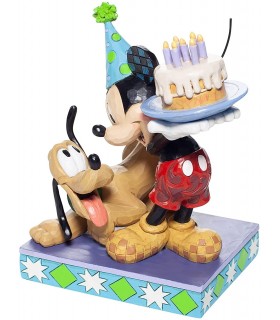 Figura Mickey Mouse y Pluto Pastel Disney Decorativa 16 cms