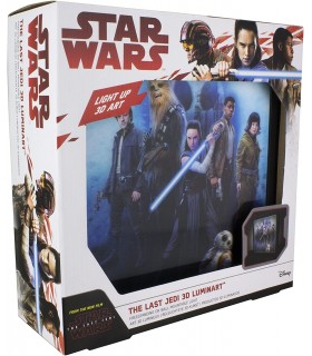 Cuadro The Last Jedi Star Wars 3D Luminart Holograma 
