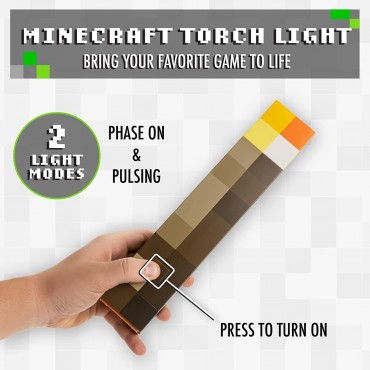 Lámpara Antorcha Minecraft 2 Modos de Luz