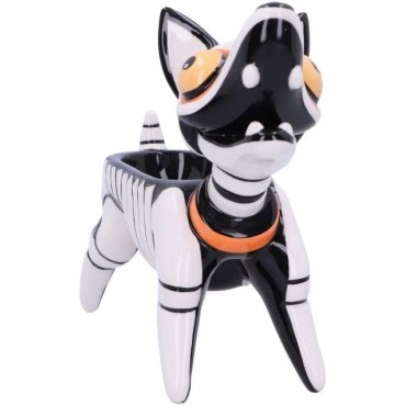 Figura Perro Diego Esqueleto Bandeja Joyero Cerámica 22,2 cms