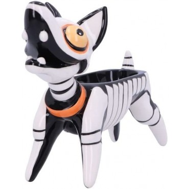 Figura Perro Diego Esqueleto Bandeja Joyero Cerámica 22,2 cms