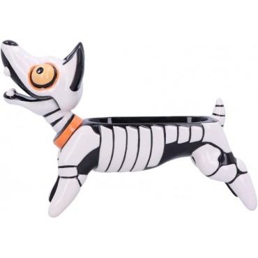 Figura Perro Diego Esqueleto Bandeja Joyero Cerámica 22,2 cms
