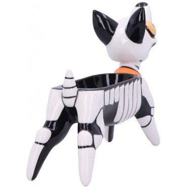 Figura Perro Diego Esqueleto Bandeja Joyero Cerámica 22,2 cms