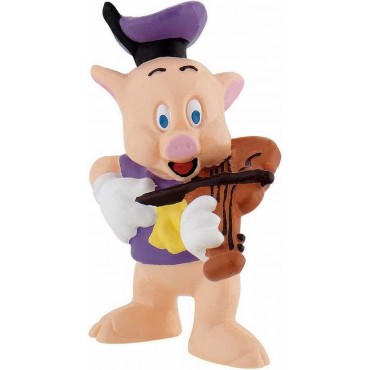 Figura Cerdito Violín Los Tres Cerditos 6,5 cms