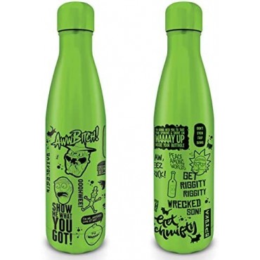 Botella Rick & Morty Frases de la Serie Aluminio 500 mls