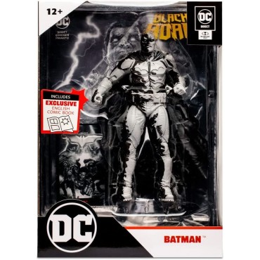 Figura Batman Line Art Variant con Cómic Black Adam Gold Label DC Articulada 18 cms