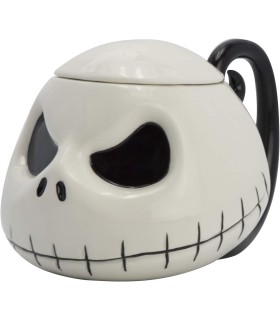 Taza The Nightmare Before Christmas Pesadilla Antes de Navidad Cerámica 3D con Tapa 450 mls