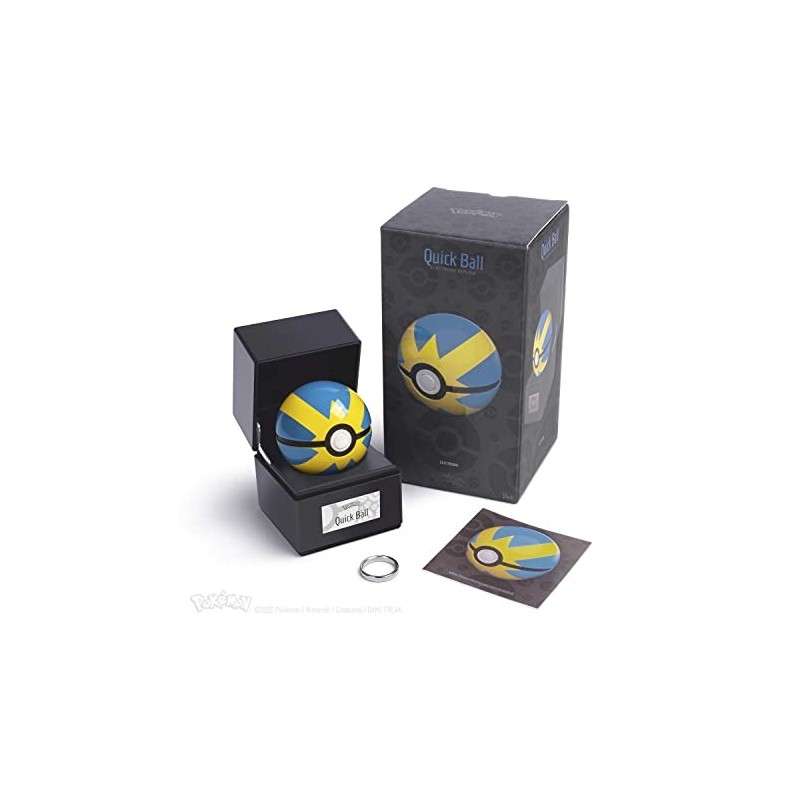 Bola Réplica Electrónica Die Cast Pokémon Quick Ball Azul y Amarilla