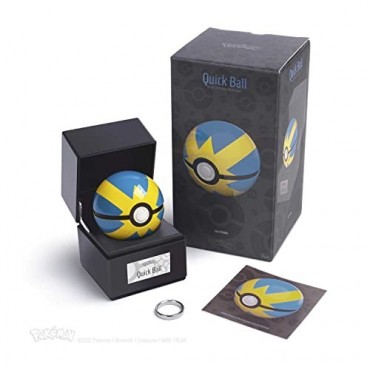 Bola Réplica Electrónica Die Cast Pokémon Quick Ball Azul y Amarilla