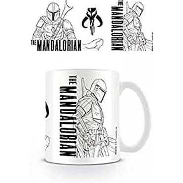 Taza The Mandalorian Star Wars Ilustración Cerámica 315 mls 