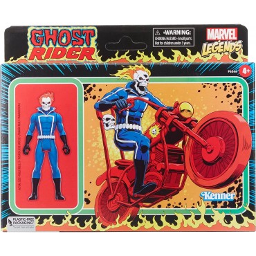 Figura Ghost Rider Marvel Legends Retro Articulada 9,5 cms + Motocicleta 