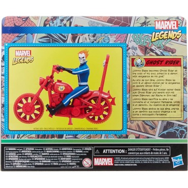 Figura Ghost Rider Marvel Legends Retro Articulada 9,5 cms + Motocicleta 