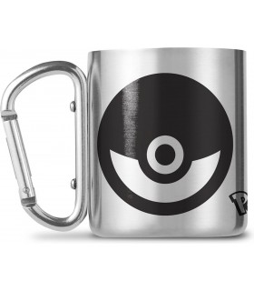 Taza Pokémon Poke Ball Asa Mosquetón Aluminio 227 mls