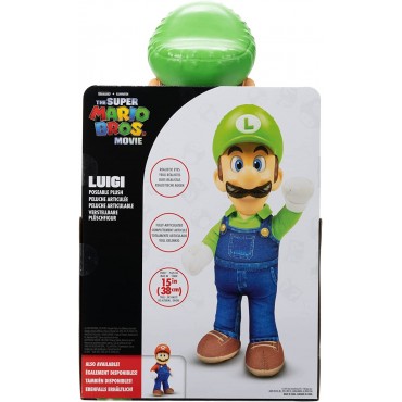 Peluche Luigi Super Mario Bros La Película Articulado 35 cms