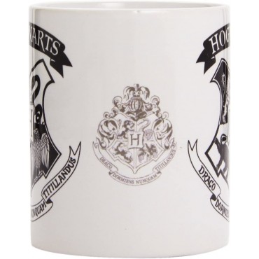 Taza Hogwarts Escudo Negro Harry Potter Cerámica 315 mls