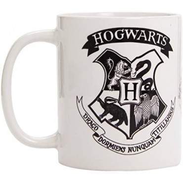 Taza Hogwarts Escudo Negro Harry Potter Cerámica 315 mls