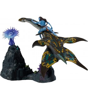 Figura Neteyam & Ilu Avatar con Peana Coral 16 cms