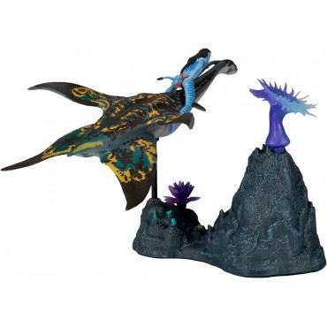 Figura Neteyam & Ilu Avatar con Peana Coral 16 cms