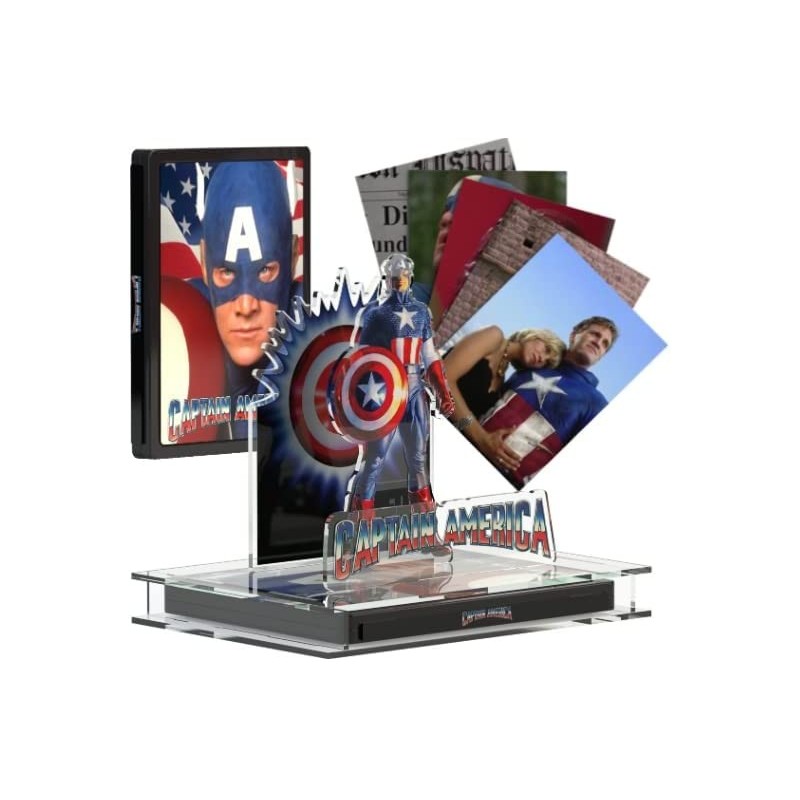 Display 3D Capitán América (1990) Expositor Steelbook Versión 3 + Blu Ray 