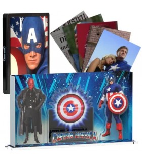 Display 3D Capitán América (1990) Expositor Steelbook Versión 6 + Blu Ray 