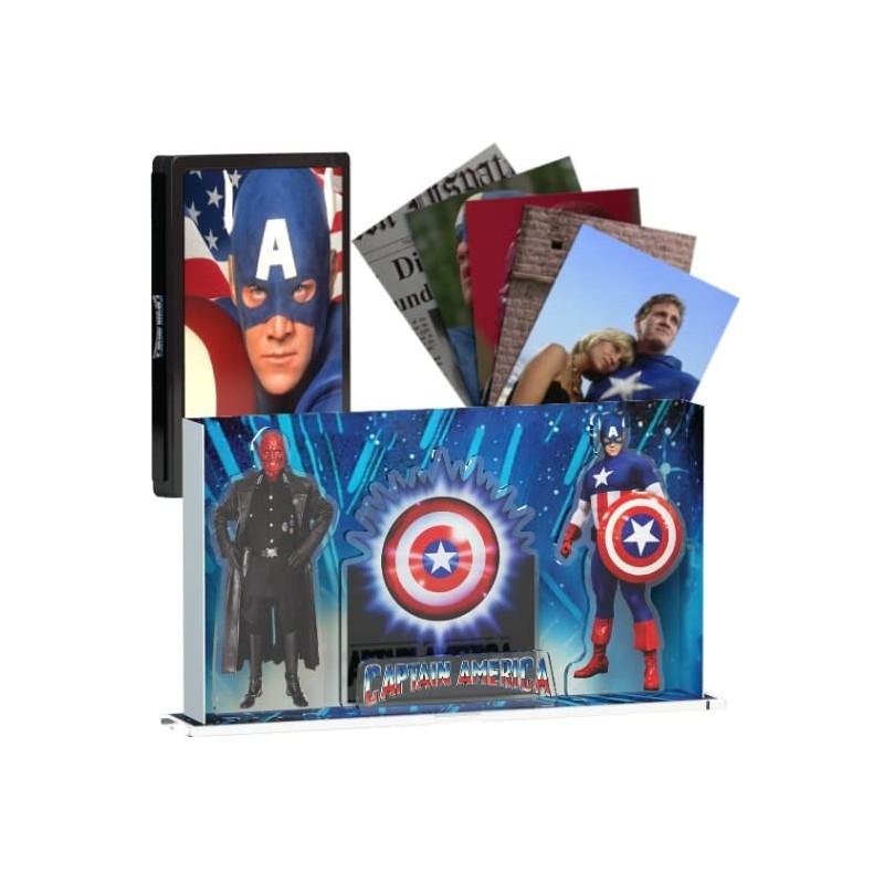 Display 3D Capitán América (1990) Expositor Steelbook Versión 6 + Blu Ray 