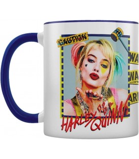 Taza Harley Quinn Warning Birds Of Prey Aves De Presa Cerámica 315 mls