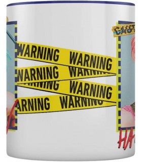 Taza Harley Quinn Warning Birds Of Prey Aves De Presa Cerámica 315 mls