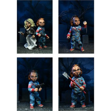 Figuras Chucky y Tiffany La Novia de Chucky Articuladas 14 cms