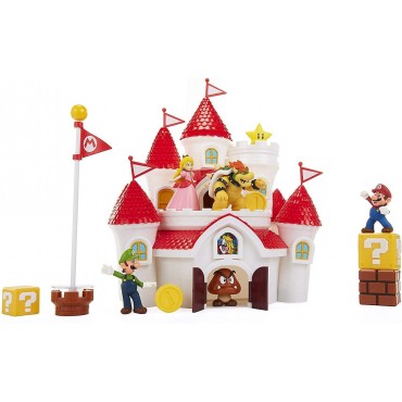 Pack Castillo Y Figuras Super Mario Bros Reino Champiñón 