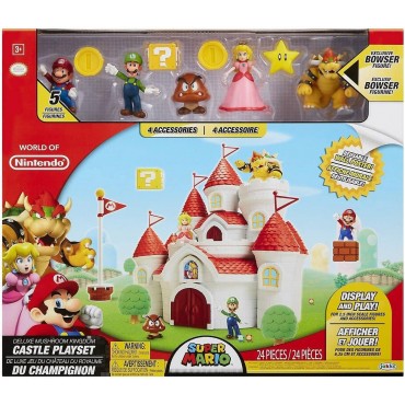 Pack Castillo Y Figuras Super Mario Bros Reino Champiñón 
