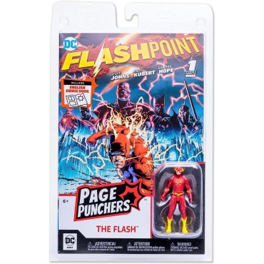 Figura The Flash Page Punchers DC Con Cómic 8 cms