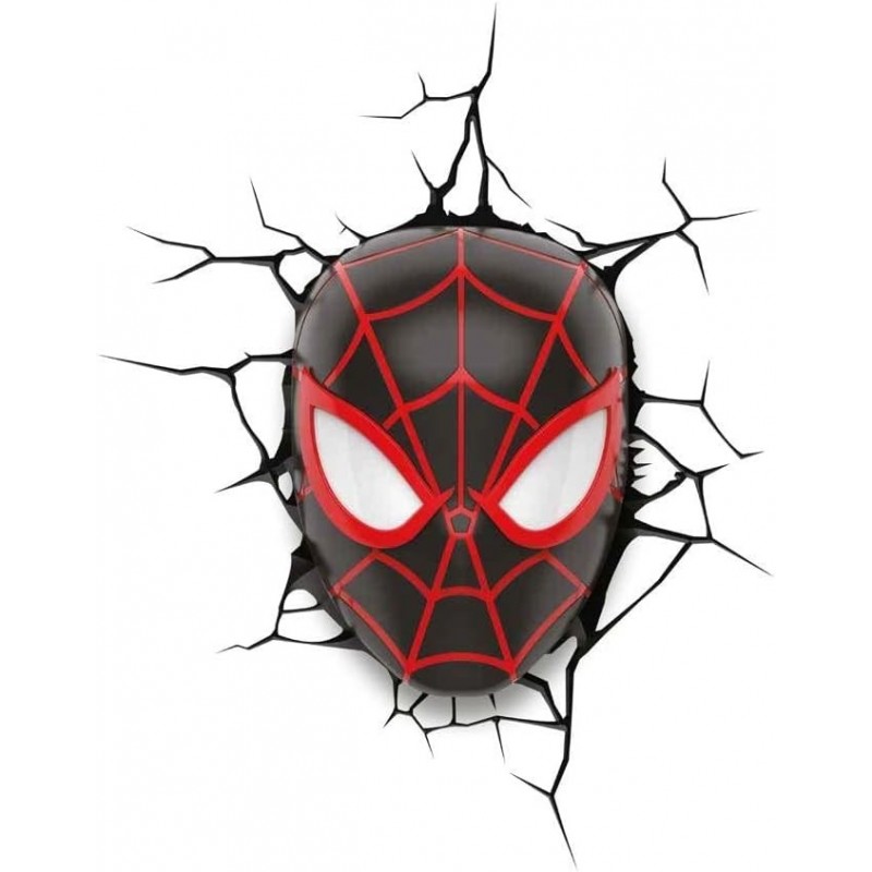 Lámpara 3D Máscara Miles Morales Spider-Man Marvel 