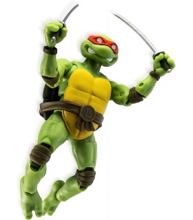 Figura Leonardo TMNT Las Tortugas Ninja Con Cómic Articulada 13,5 cms