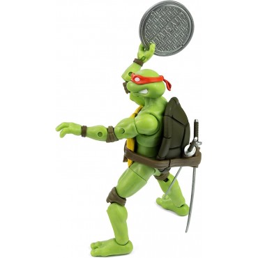 Figura Leonardo TMNT Las Tortugas Ninja Con Cómic Articulada 13,5 cms