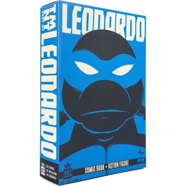 Figura Leonardo TMNT Las Tortugas Ninja Con Cómic Articulada 13,5 cms