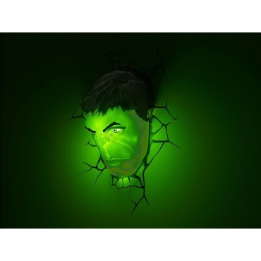 Lámpara 3D Cara De Hulk Marvel 