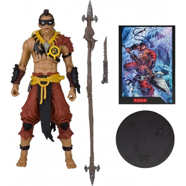 Figura Robin Page Punchers DC Con Cómic Fighting The Frozen Articulada 18 cms